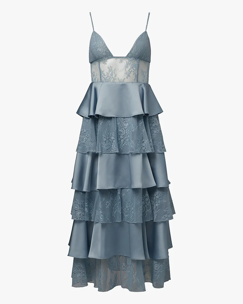 Tiered Lace Midi Dress