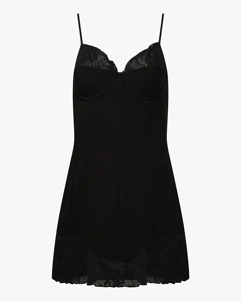 Lace Peplum Corset Mini Dress