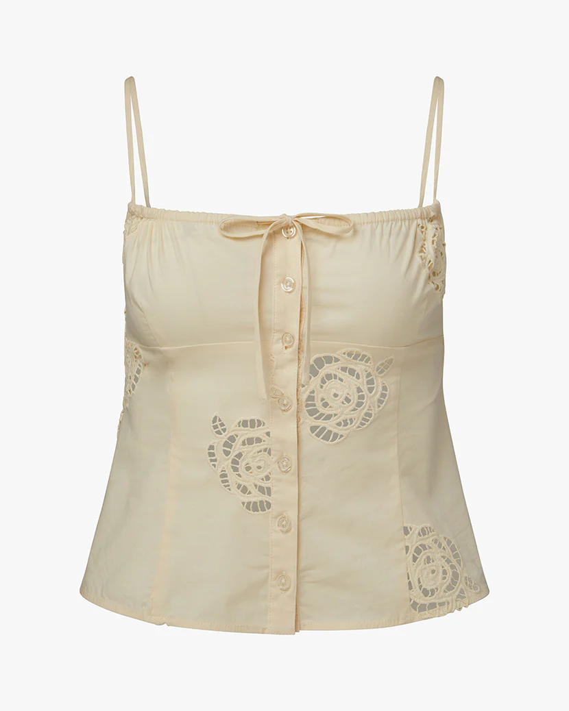 Ruched Cup Button Tank