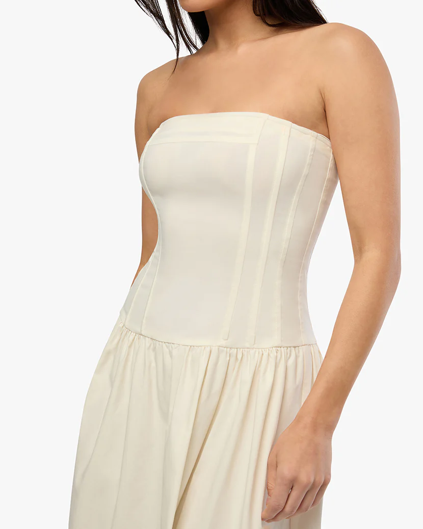 Strapless Corset Midi Dress