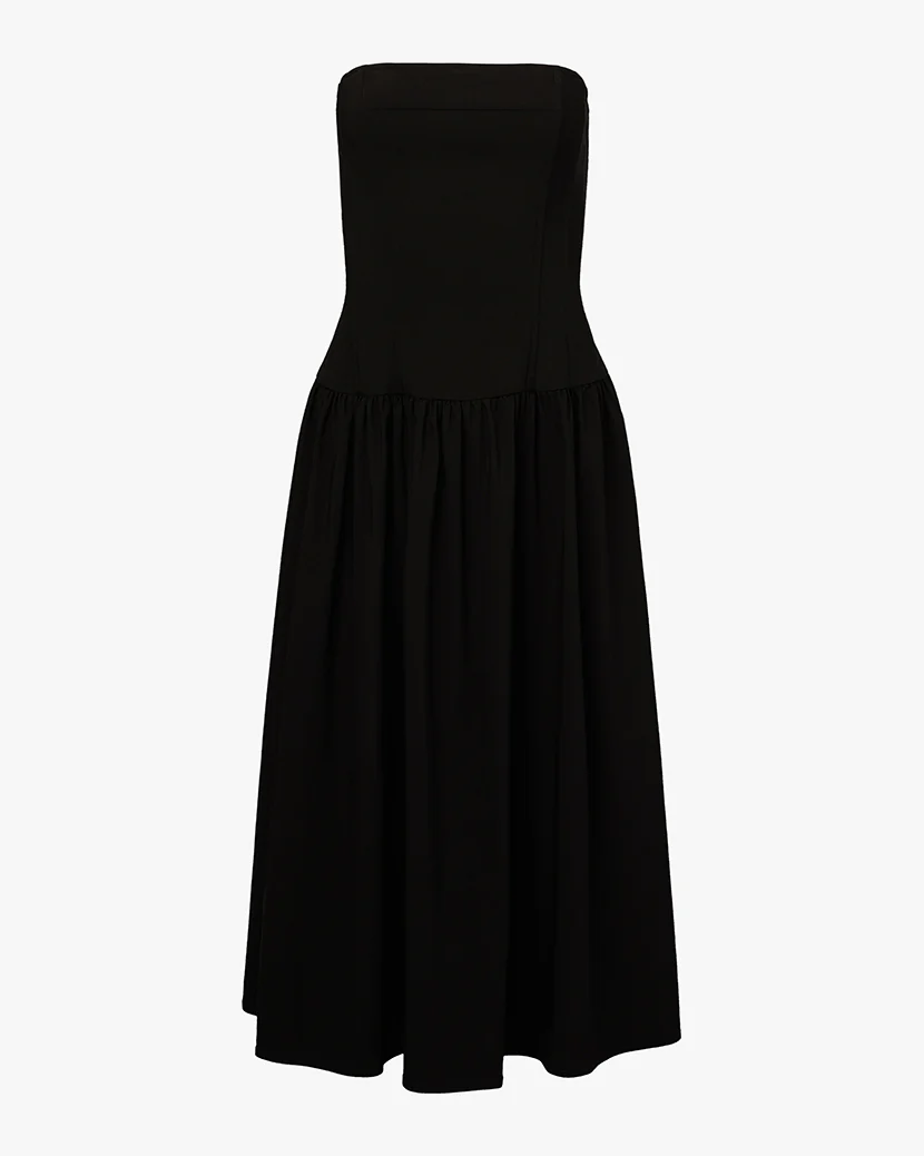 Strapless Corset Midi Dress