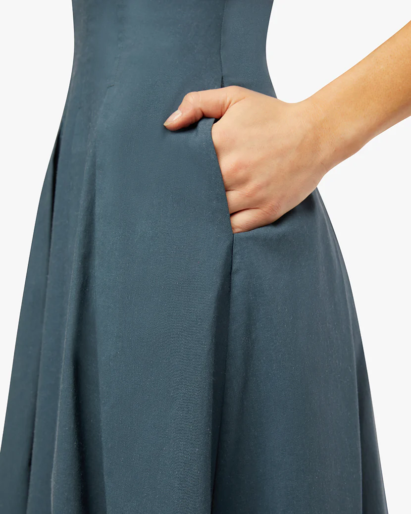 Corset Pleated Midi Dress