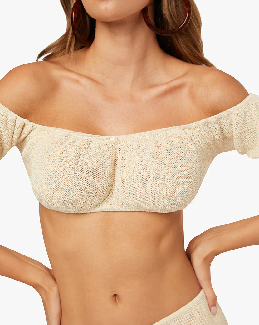 Crochet Puff Sleeve Scrunchie Top