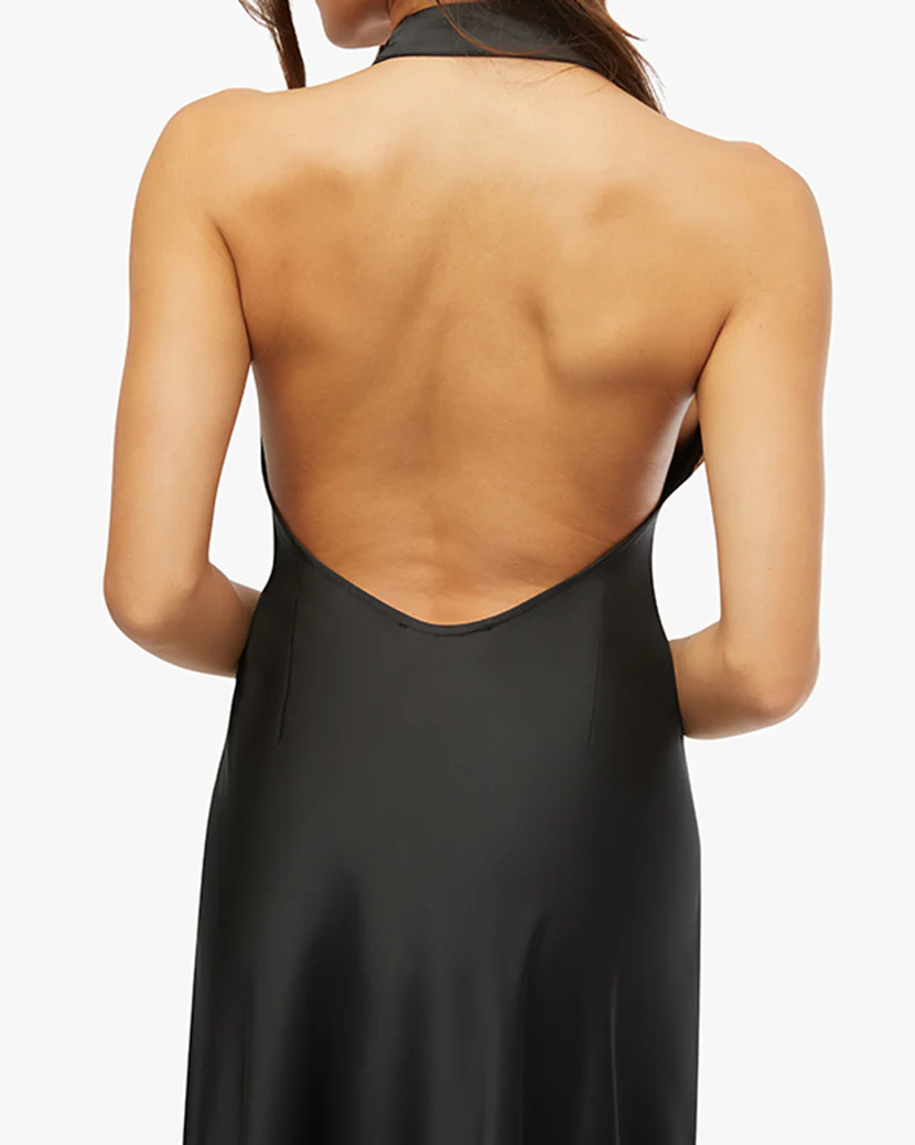 Halter Scoop Midi Dress