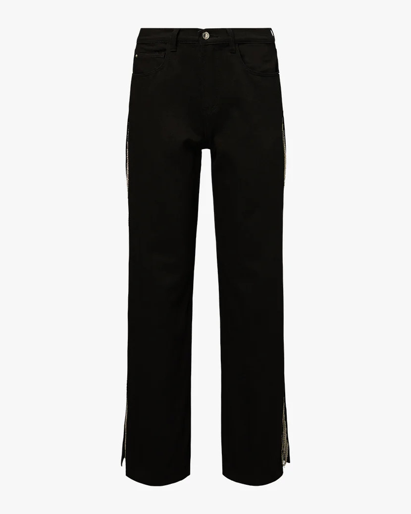 Chain Slit Wide Leg Pant