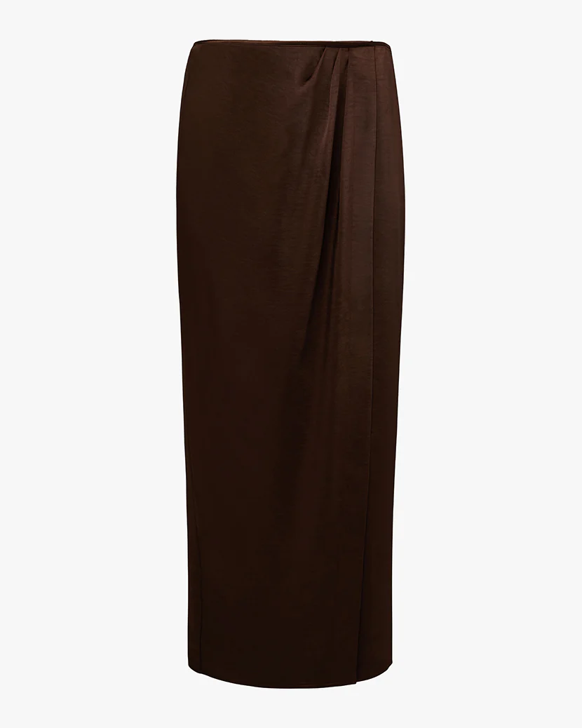 Draped Front Midi Skirt