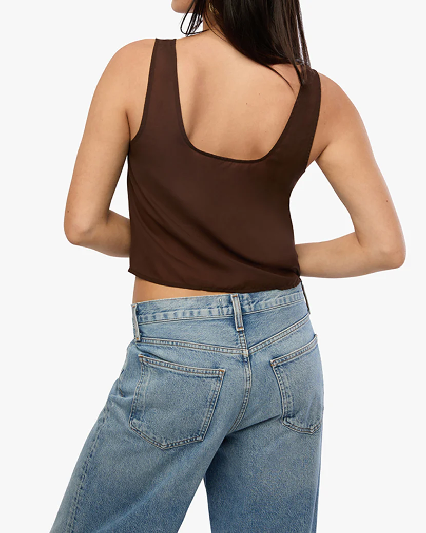 Square Neck Chiffon Tank