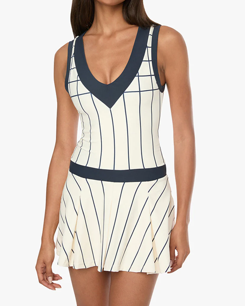 V-neck Pleated Dress