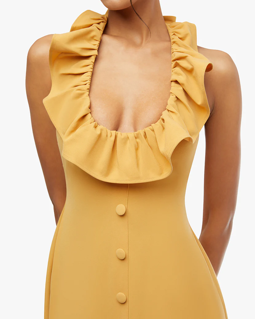 Ruffle Halter Midi Dress