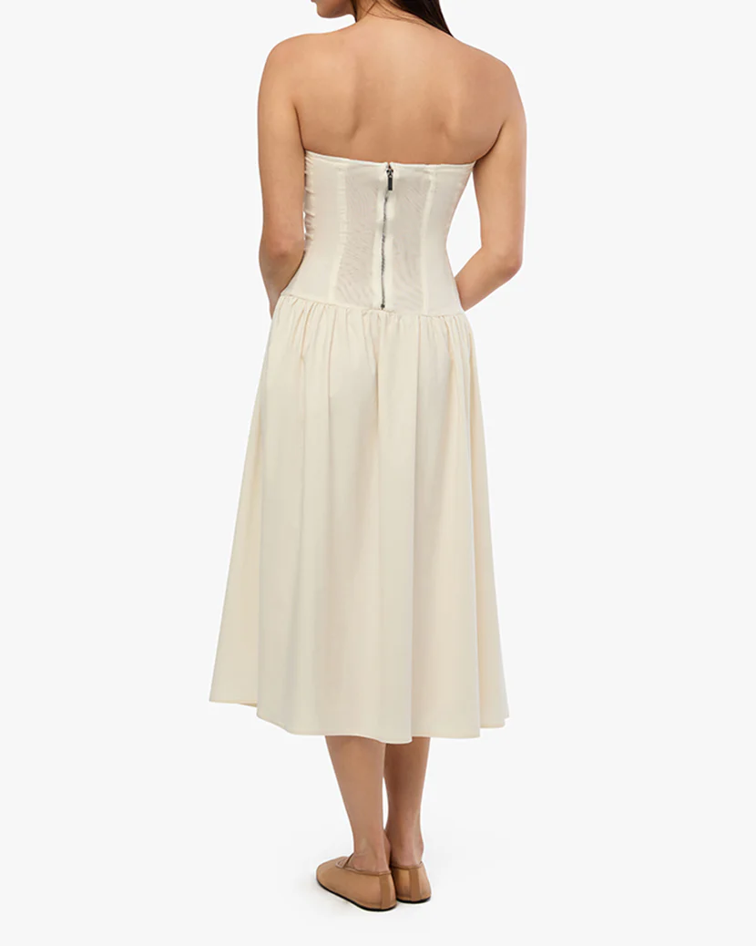 Strapless Corset Midi Dress