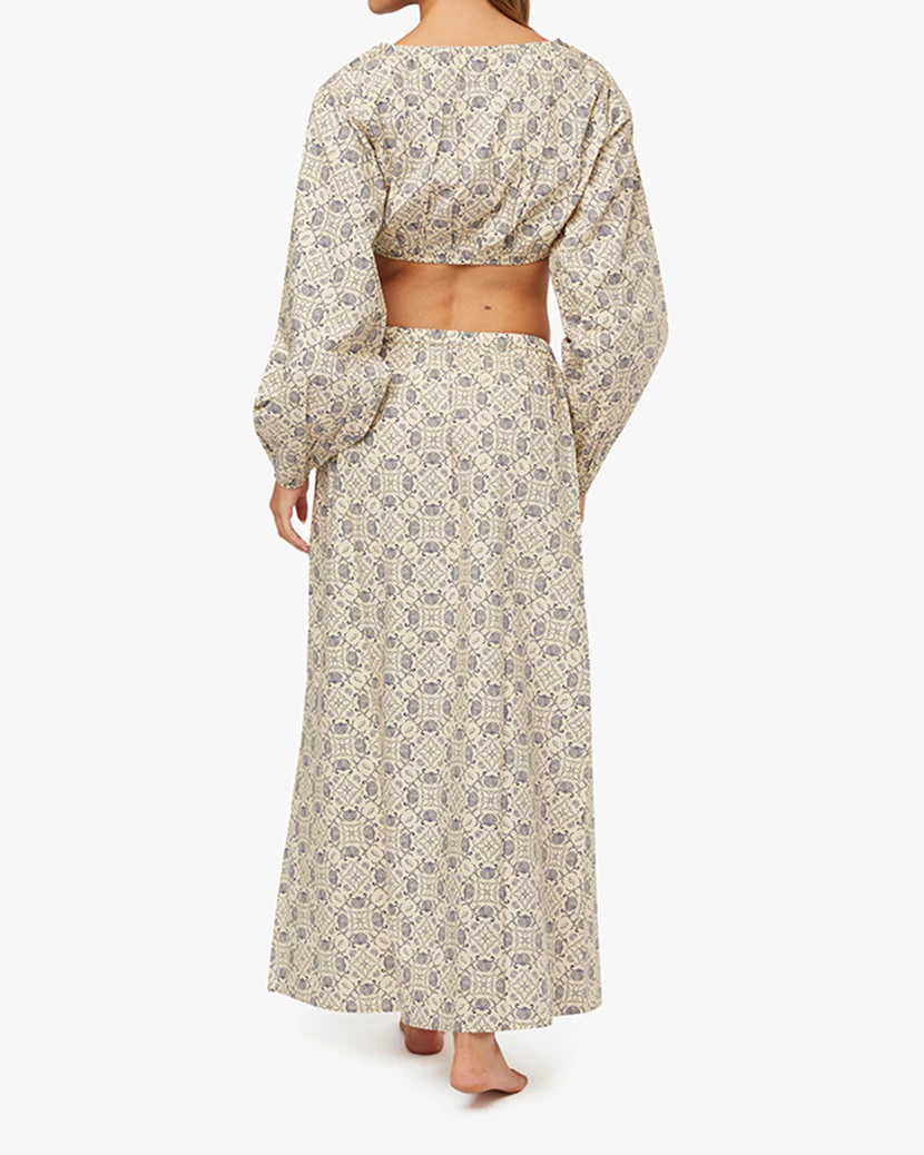 High Rise Bubble Maxi Skirt