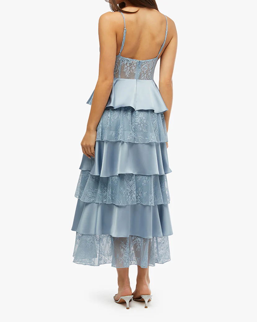 Tiered Lace Midi Dress