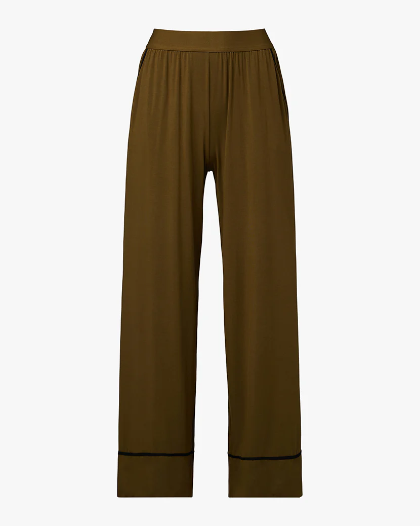 Piped Wide Leg Pant