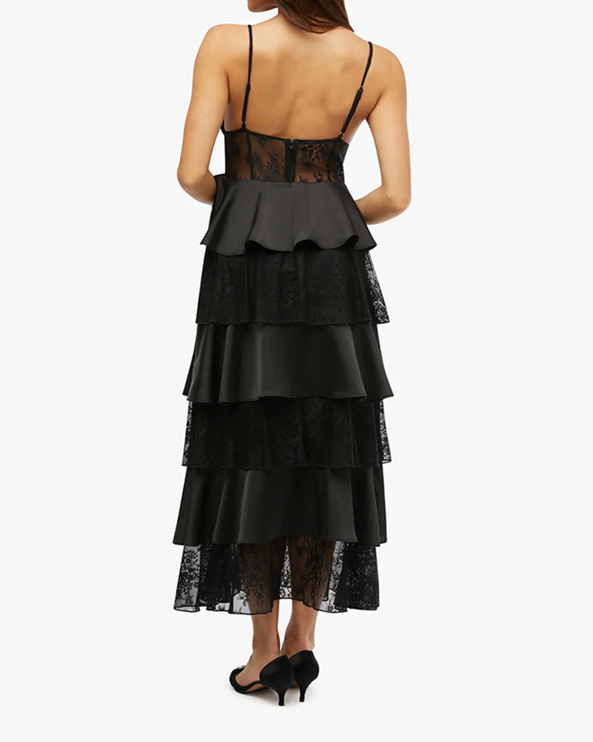 Tiered Lace Midi Dress