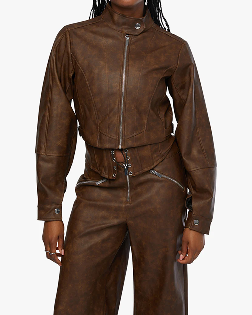 Cropped Moto Jacket
