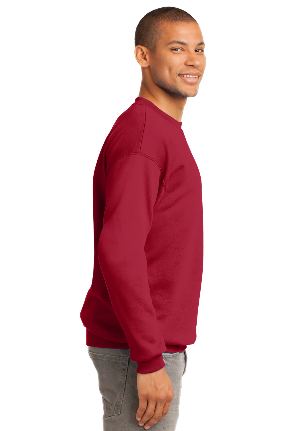 Port & Company Mens Essential Pill Resistant Fleece Crewneck Sweatshirt - Red