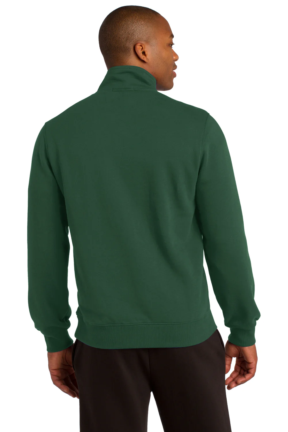 Sport-Tek Mens Shrink Resistant Fleece 1/4 Zip Sweatshirt - Forest Green