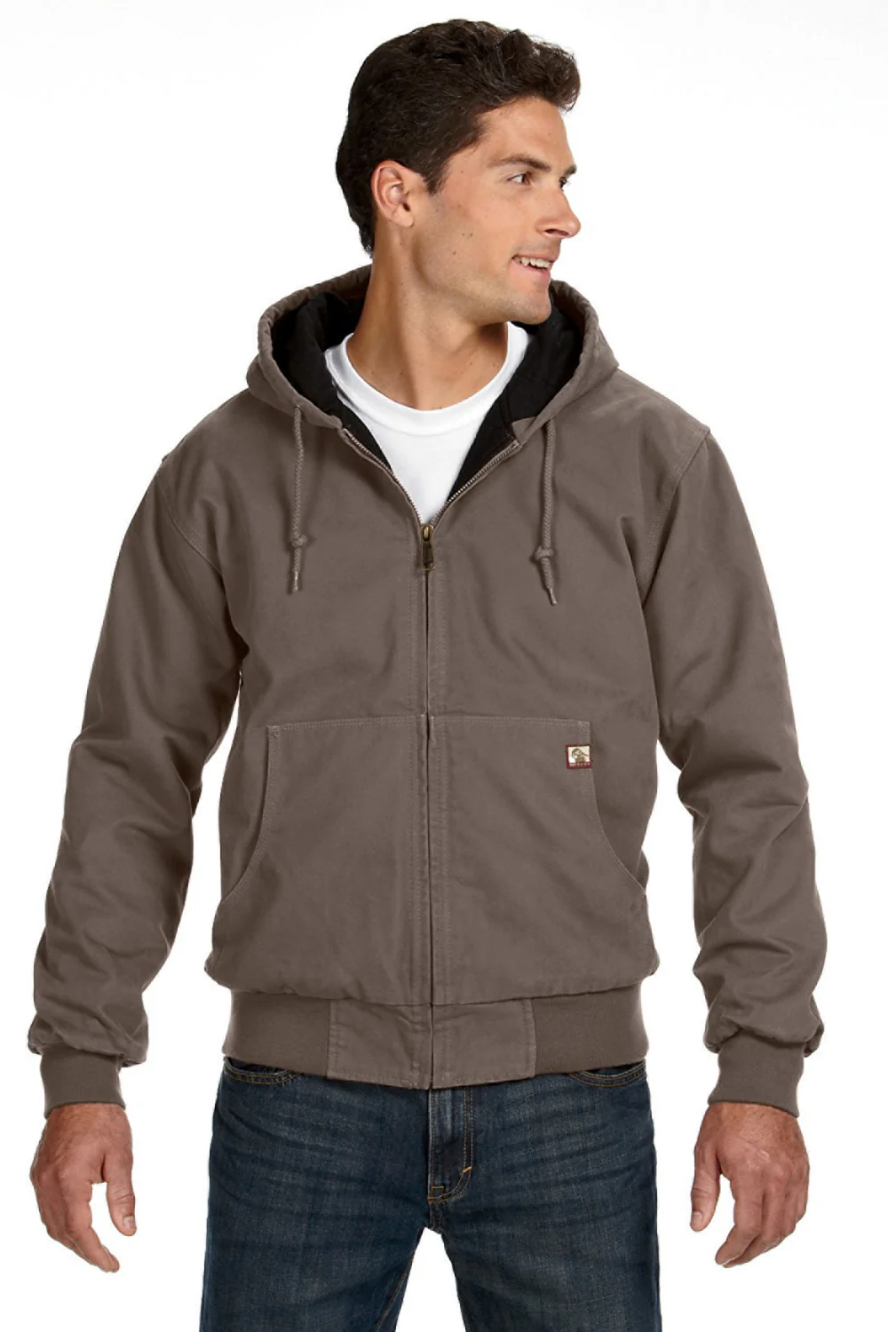 Dri Duck Mens Cheyenne Full Zip Hooded Sweatshirt Hoodie - Gravel Grey