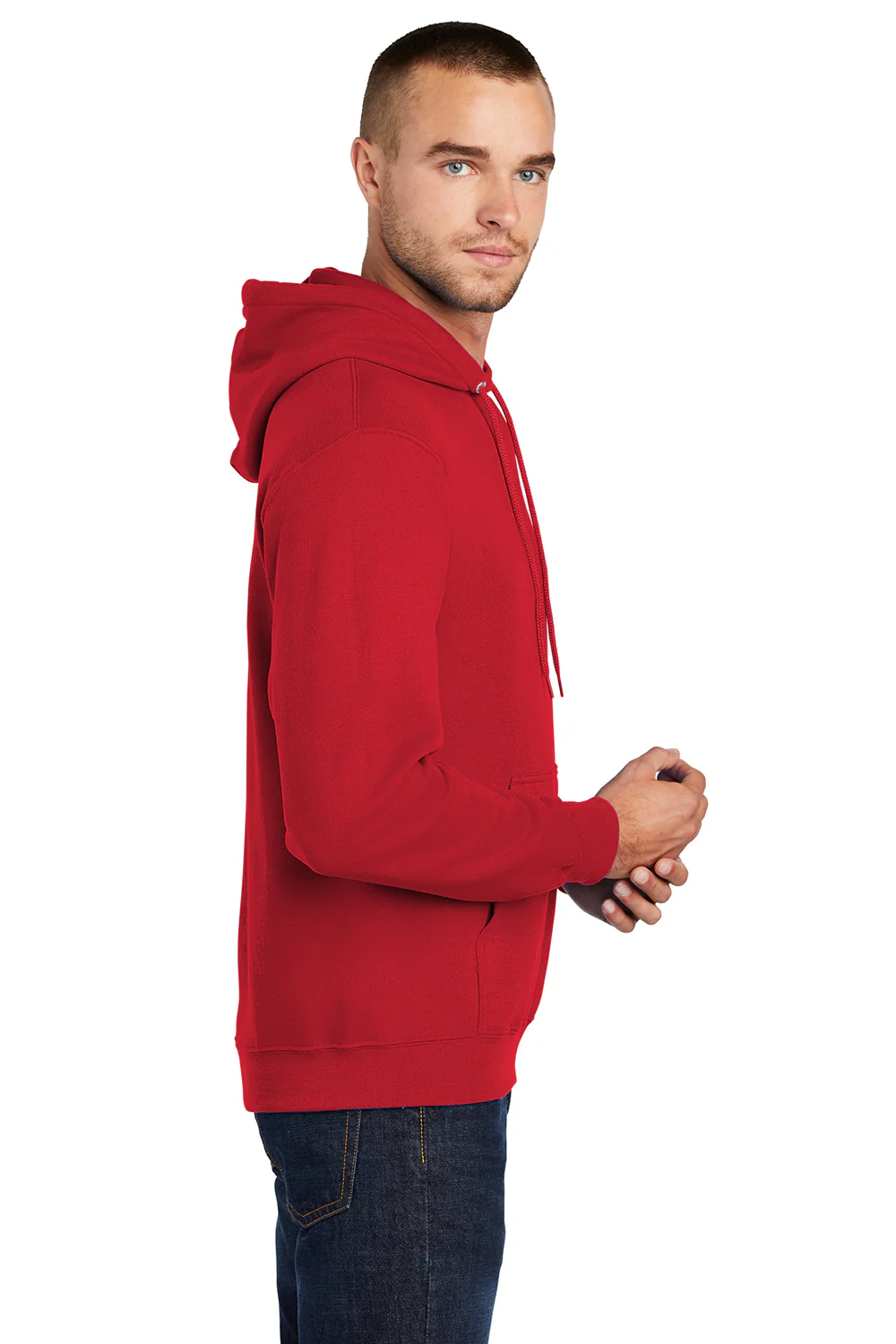 Port & Company Mens Core Pill Resistant Fleece Hooded Sweatshirt Hoodie - Red