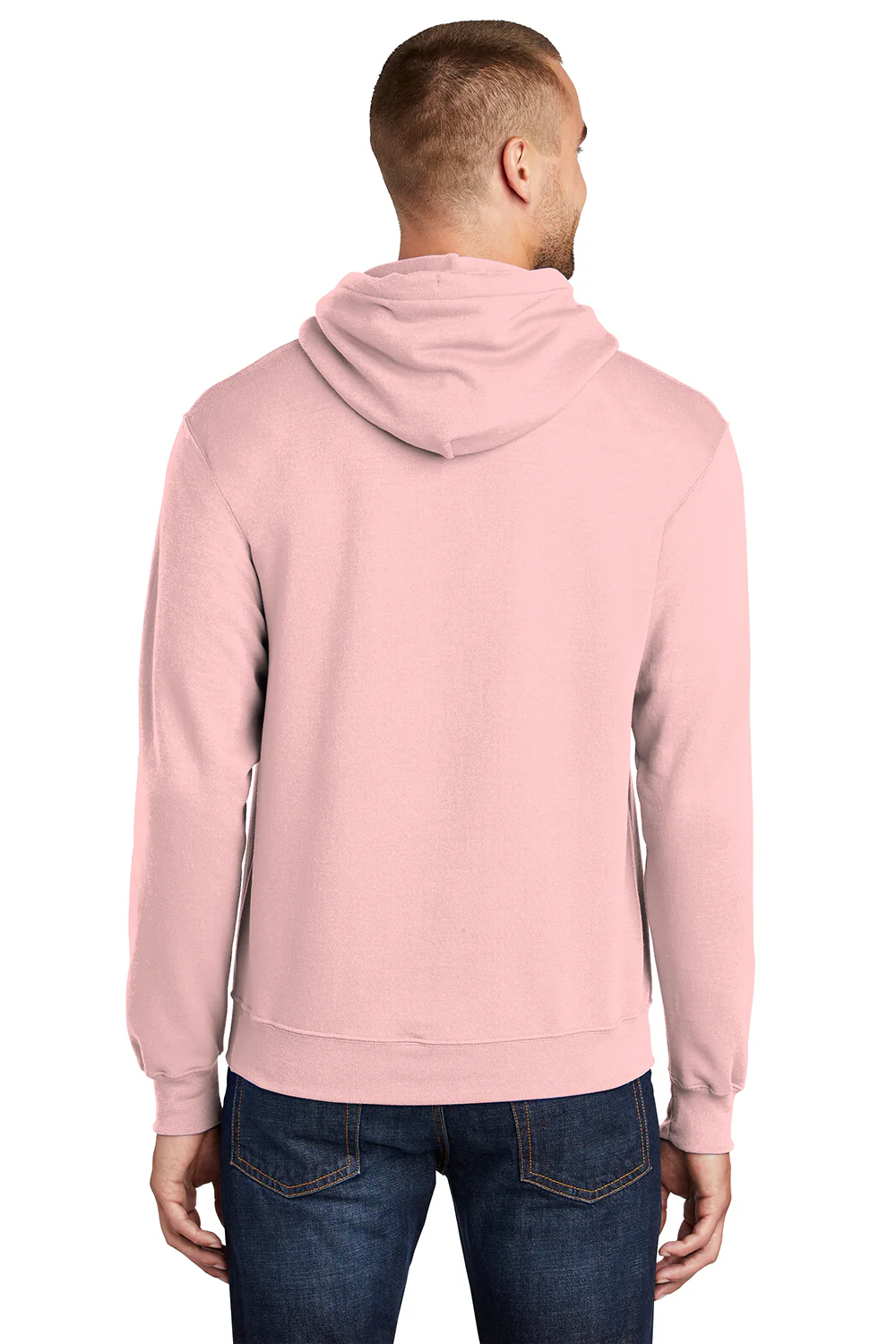 Port & Company Mens Core Pill Resistant Fleece Hooded Sweatshirt Hoodie - Pale Blush Pink