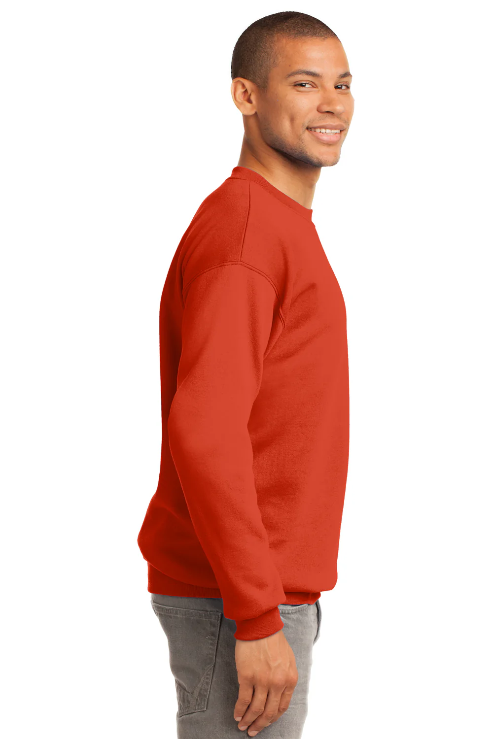 Port & Company Mens Essential Pill Resistant Fleece Crewneck Sweatshirt - Orange
