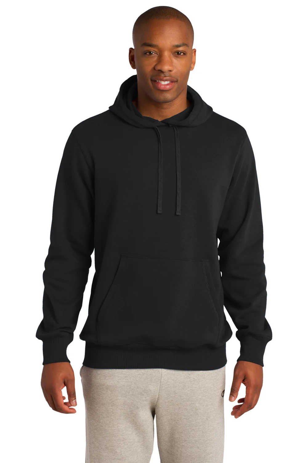 Sport-Tek Mens Shrink Resistant Fleece Hooded Sweatshirt Hoodie - Black