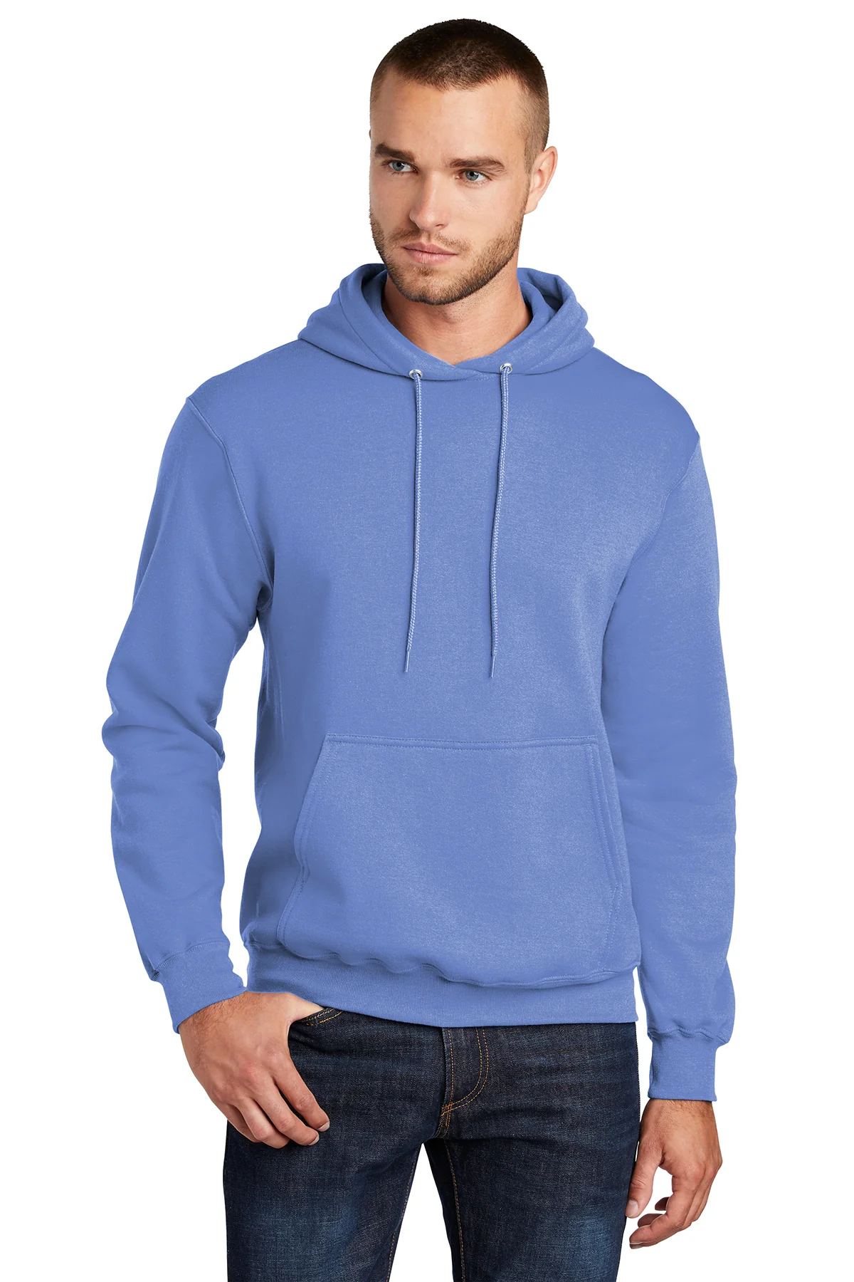 Port & Company Mens Core Pill Resistant Fleece Hooded Sweatshirt Hoodie - Carolina Blue