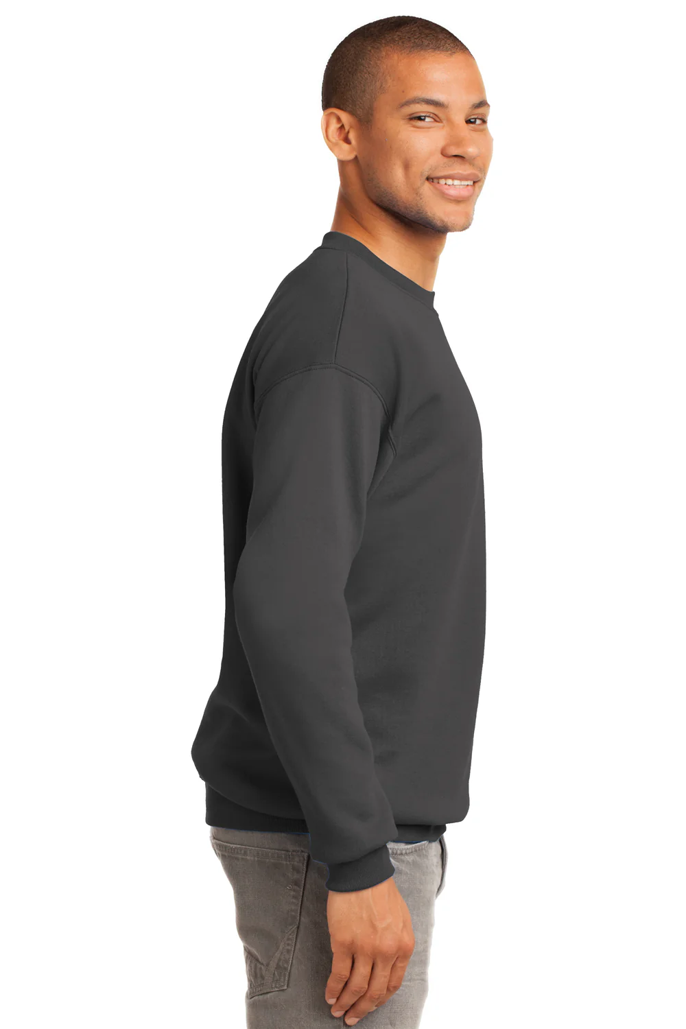 Port & Company Mens Essential Pill Resistant Fleece Crewneck Sweatshirt - Charcoal Grey