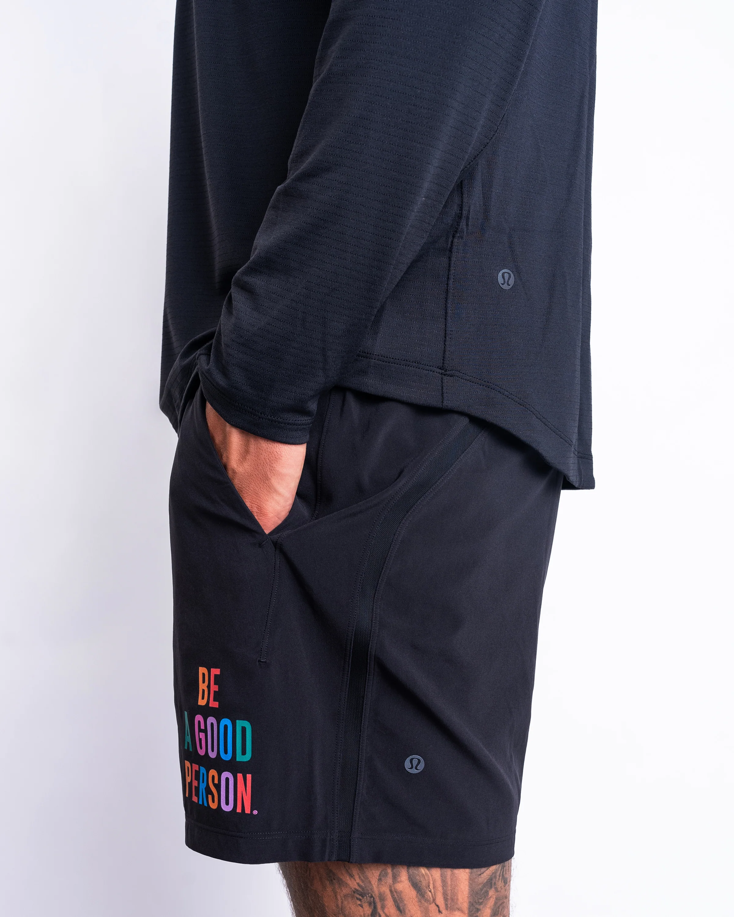 License to Train Long-Sleeve Shirt - Black - lululemon // BE A GOOD PERSON *Pre-Order*