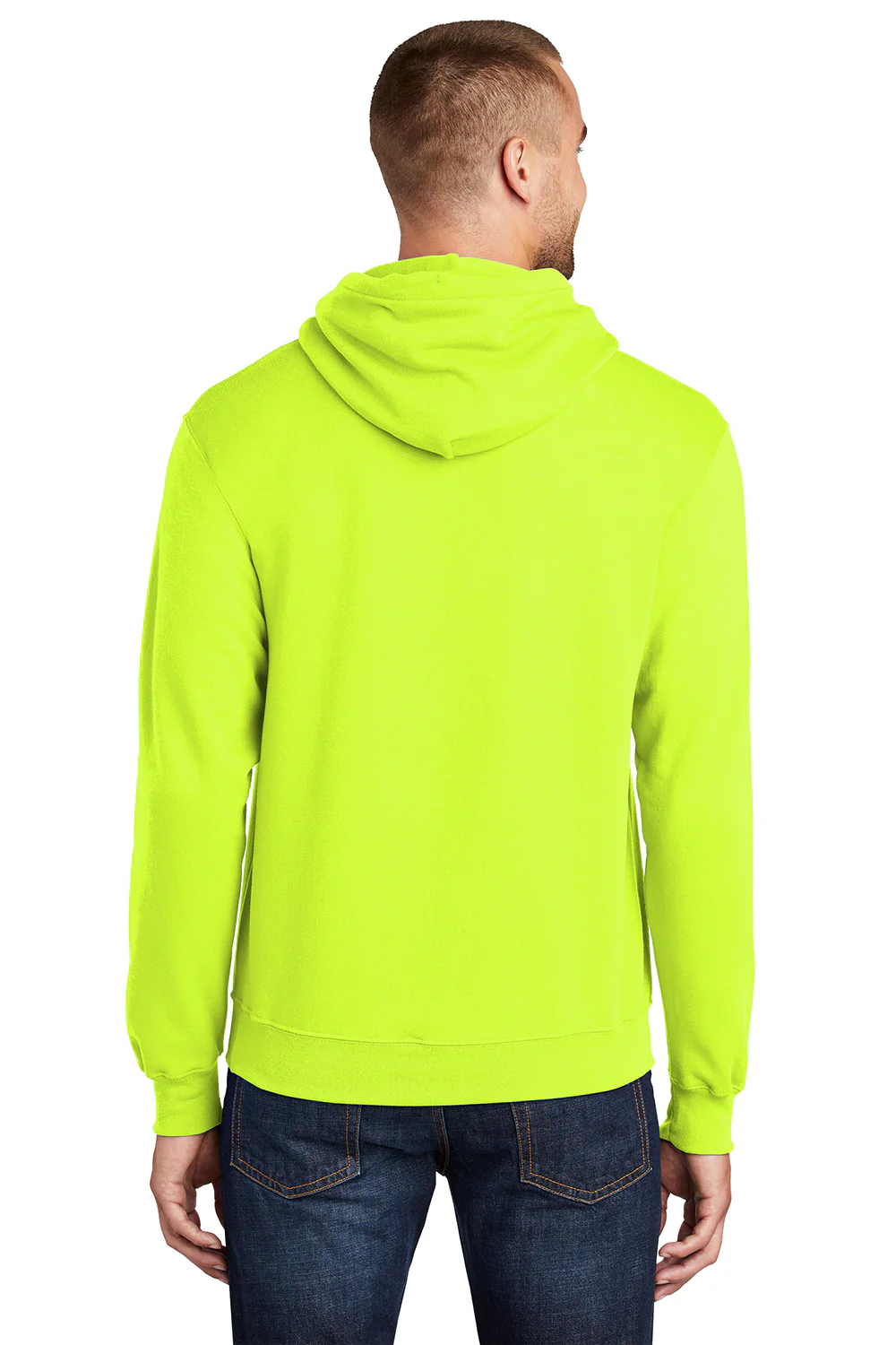 Port & Company Mens Core Pill Resistant Fleece Hooded Sweatshirt Hoodie - Safety Green