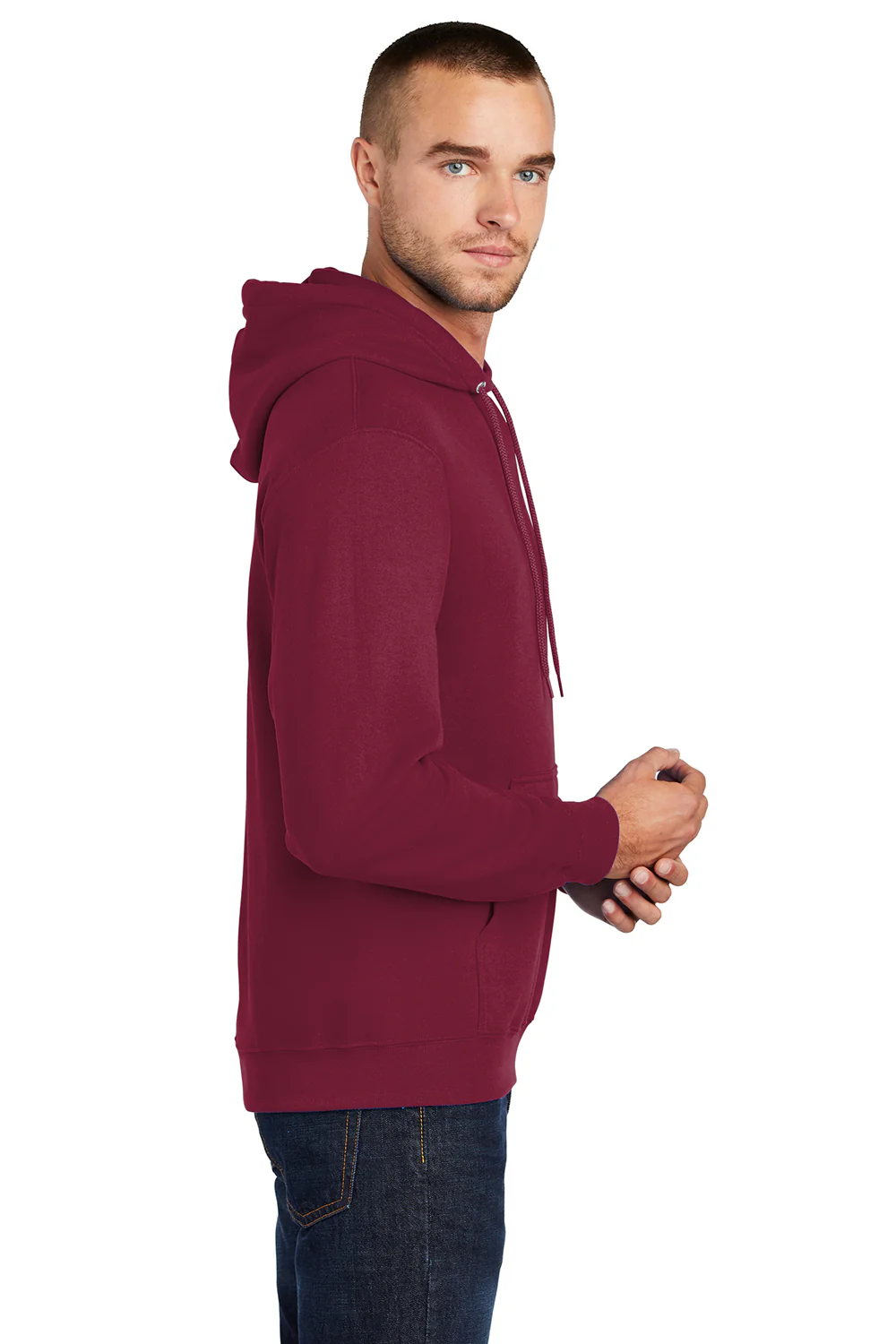 Port & Company Mens Core Pill Resistant Fleece Hooded Sweatshirt Hoodie - Cardinal Red