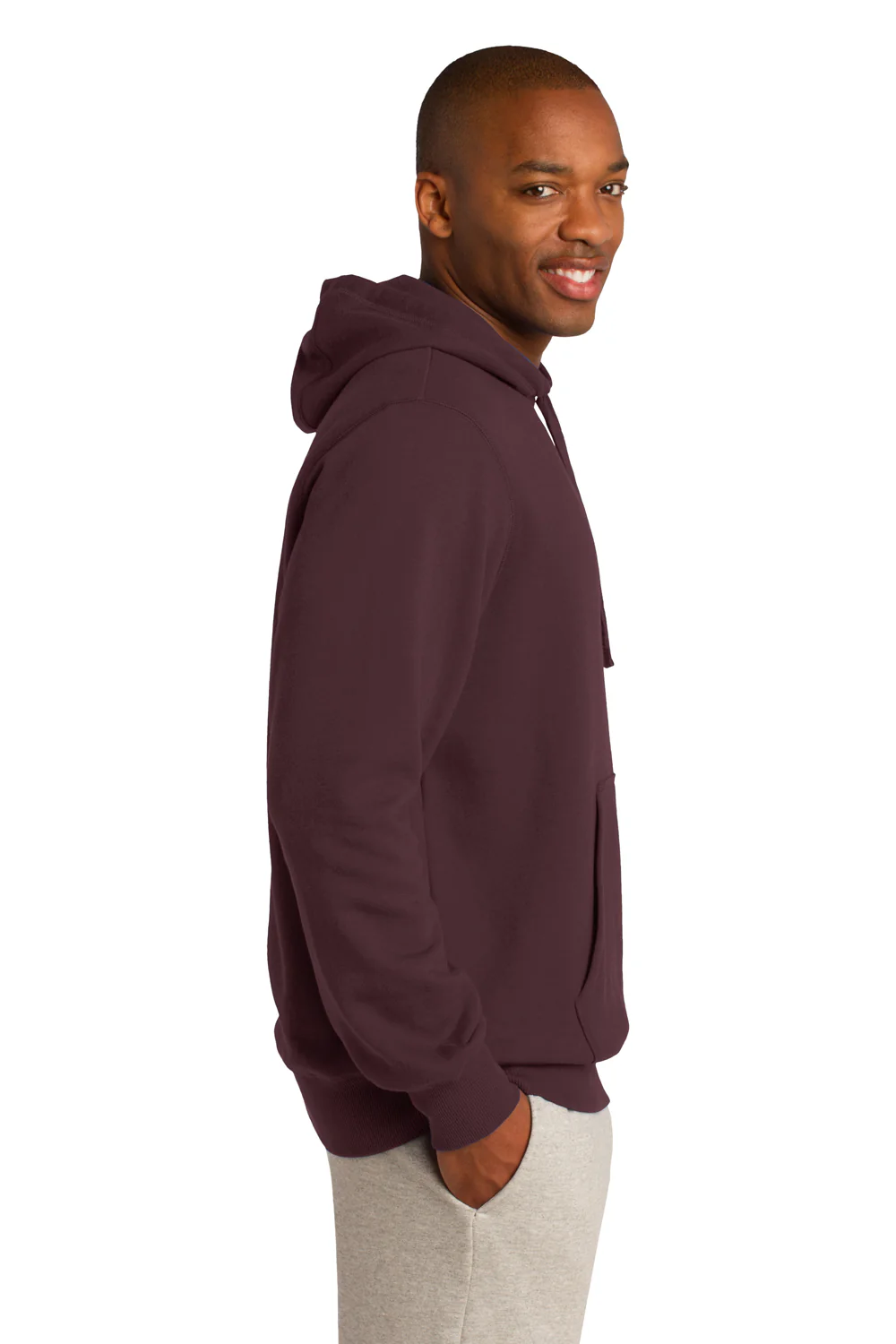 Sport-Tek Mens Shrink Resistant Fleece Hooded Sweatshirt Hoodie - Maroon