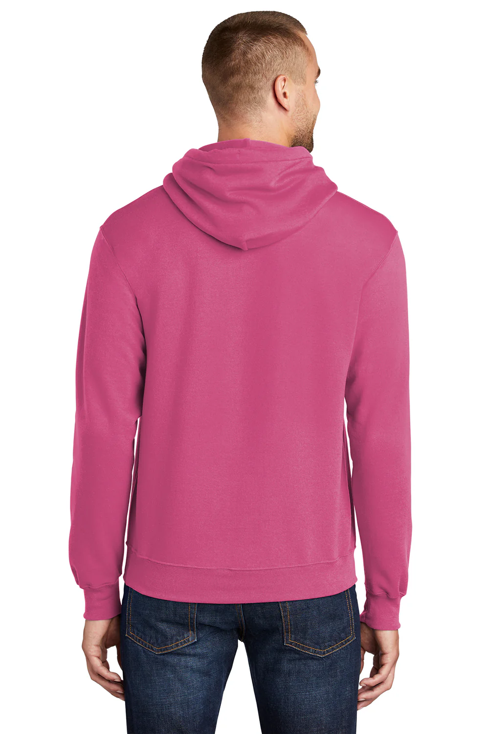 Port & Company Mens Core Pill Resistant Fleece Hooded Sweatshirt Hoodie - Sangria Pink