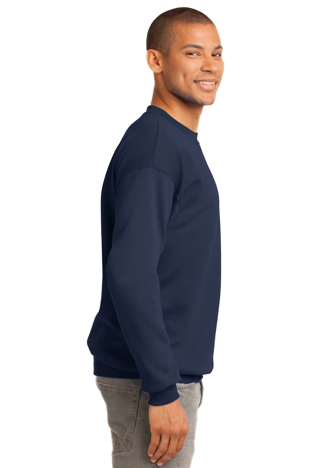 Port & Company Mens Essential Pill Resistant Fleece Crewneck Sweatshirt - Navy Blue
