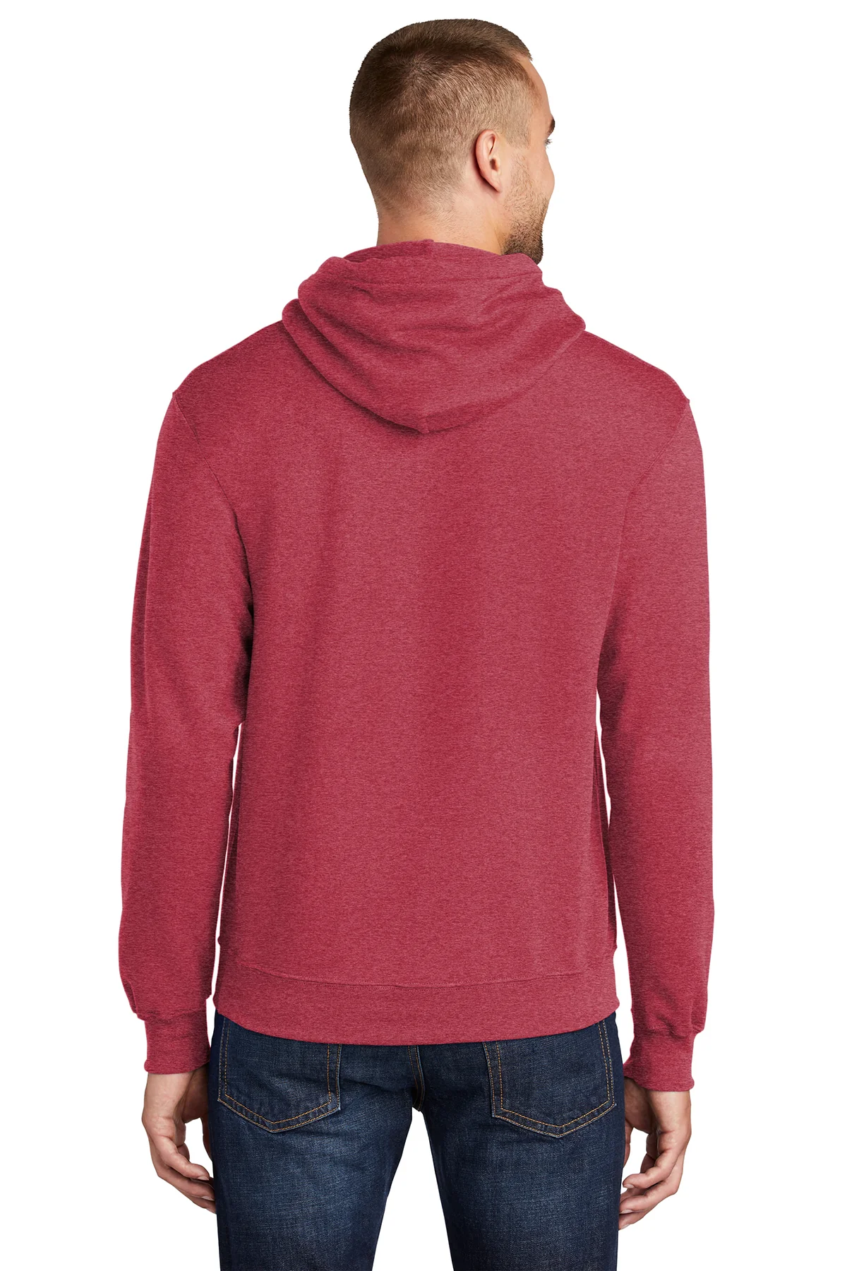 Port & Company Mens Core Pill Resistant Fleece Hooded Sweatshirt Hoodie - Heather Red