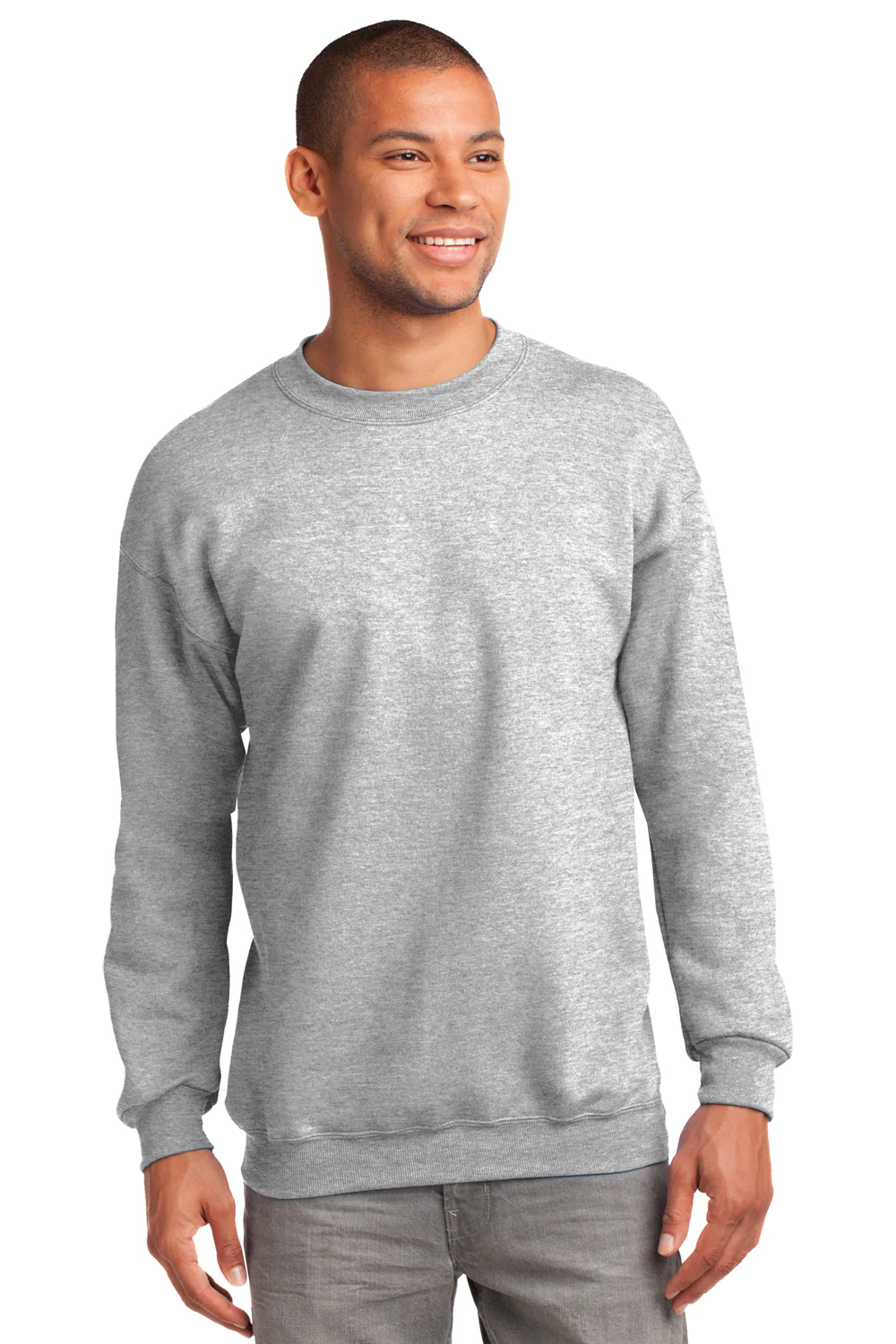 Port & Company Mens Essential Pill Resistant Fleece Crewneck Sweatshirt - Ash Grey