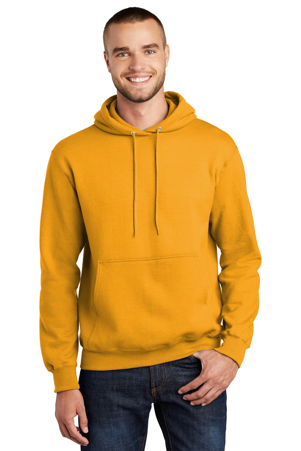 Port & Company Mens Essential Pill Resistant Fleece Hooded Sweatshirt Hoodie - Gold