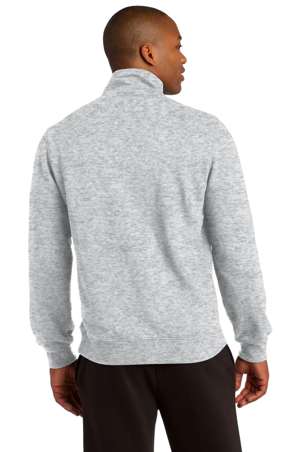 Sport-Tek Mens Shrink Resistant Fleece 1/4 Zip Sweatshirt - Heather Grey