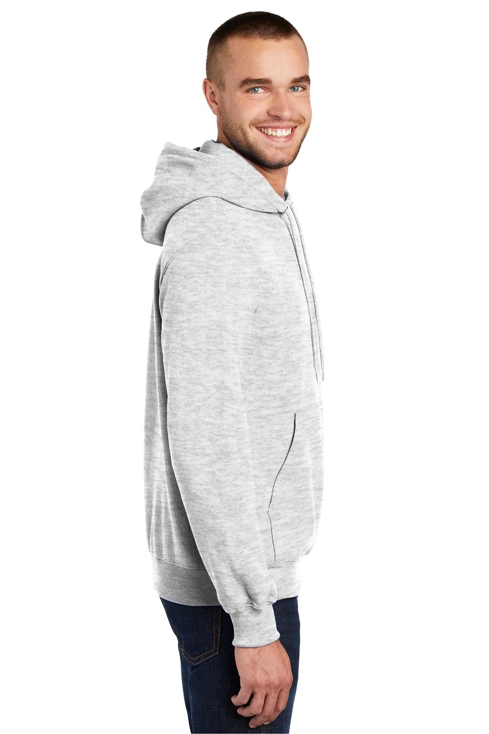 Port & Company Mens Essential Pill Resistant Fleece Hooded Sweatshirt Hoodie - Ash Grey