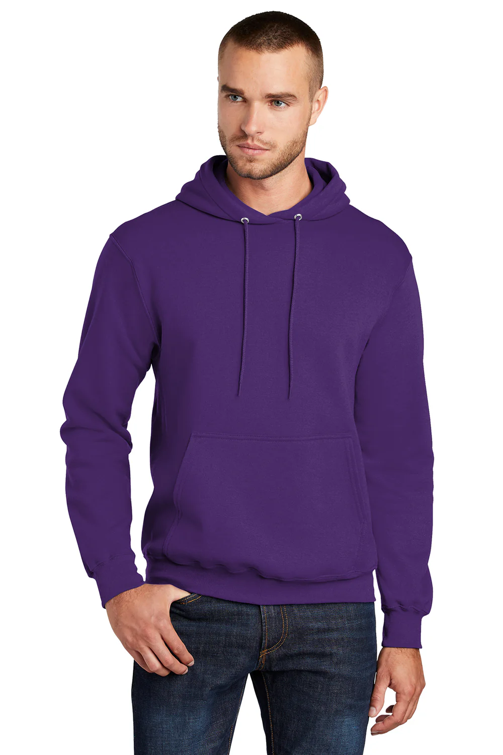 Port & Company Mens Core Pill Resistant Fleece Hooded Sweatshirt Hoodie - Team Purple