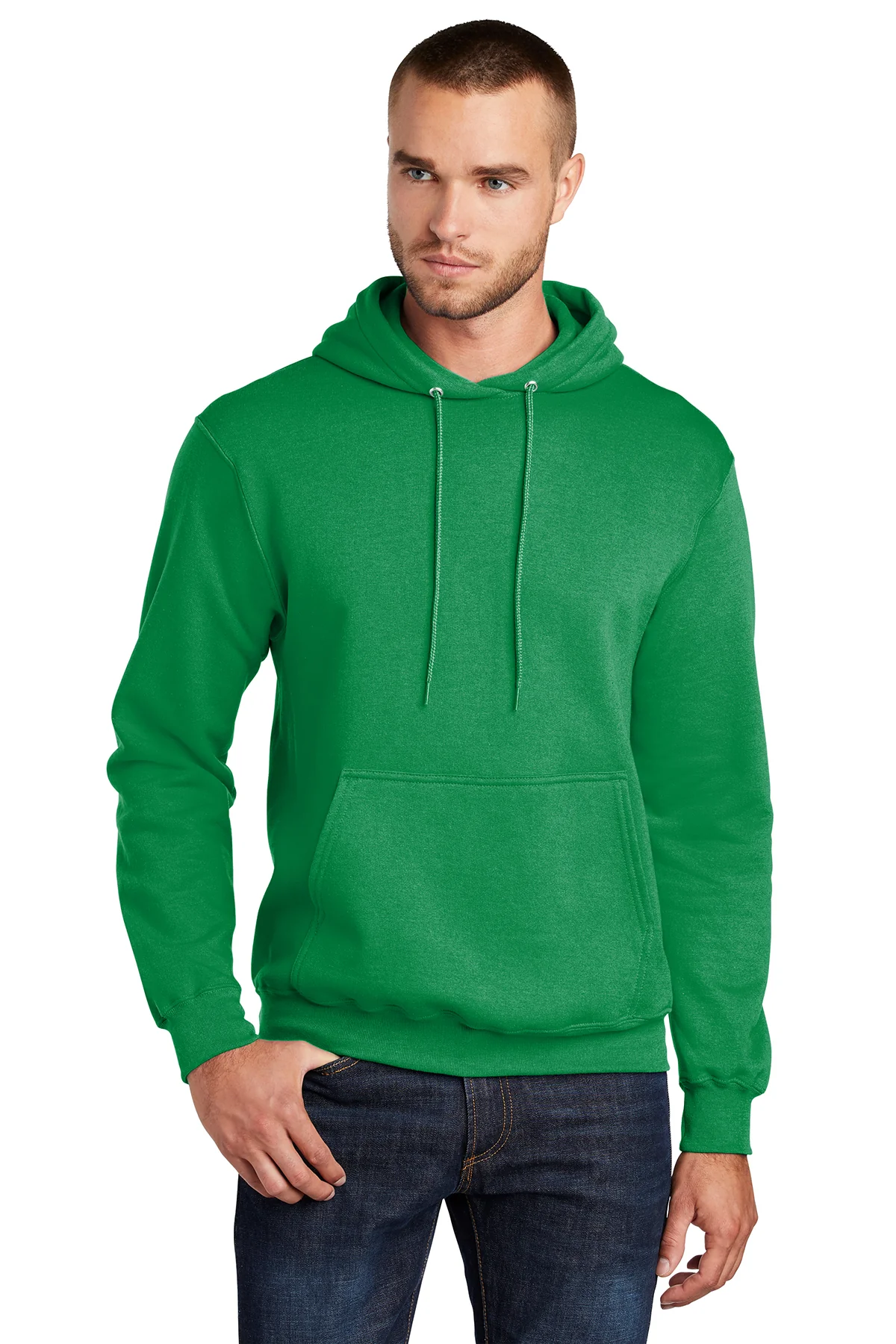 Port & Company Mens Core Pill Resistant Fleece Hooded Sweatshirt Hoodie - Kelly Green