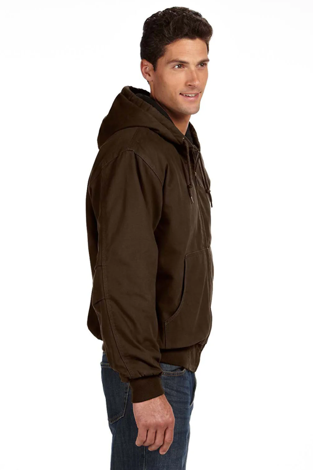 Dri Duck Mens Cheyenne Full Zip Hooded Sweatshirt Hoodie - Tobacco Brown