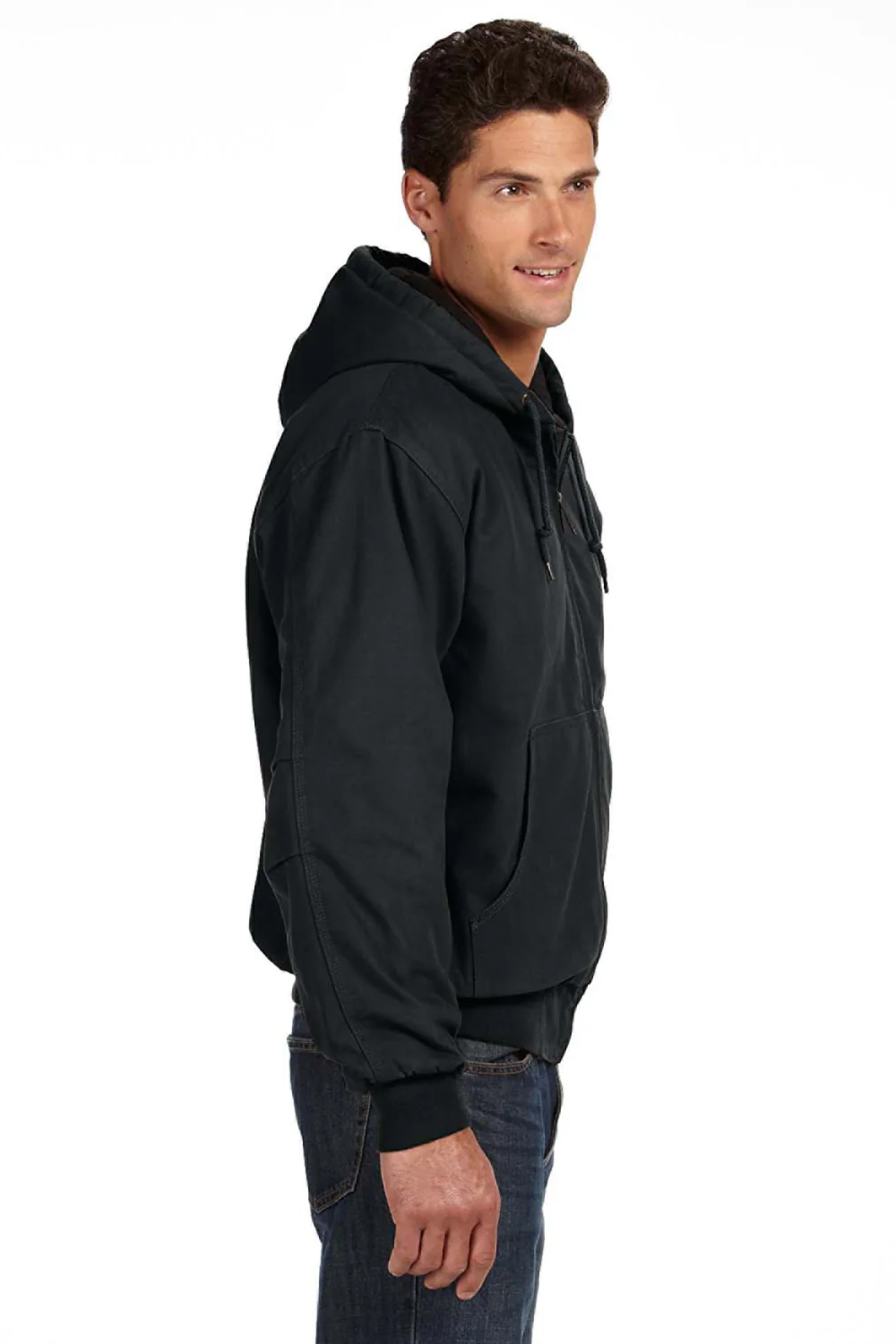Dri Duck Mens Cheyenne Full Zip Hooded Sweatshirt Hoodie - Black