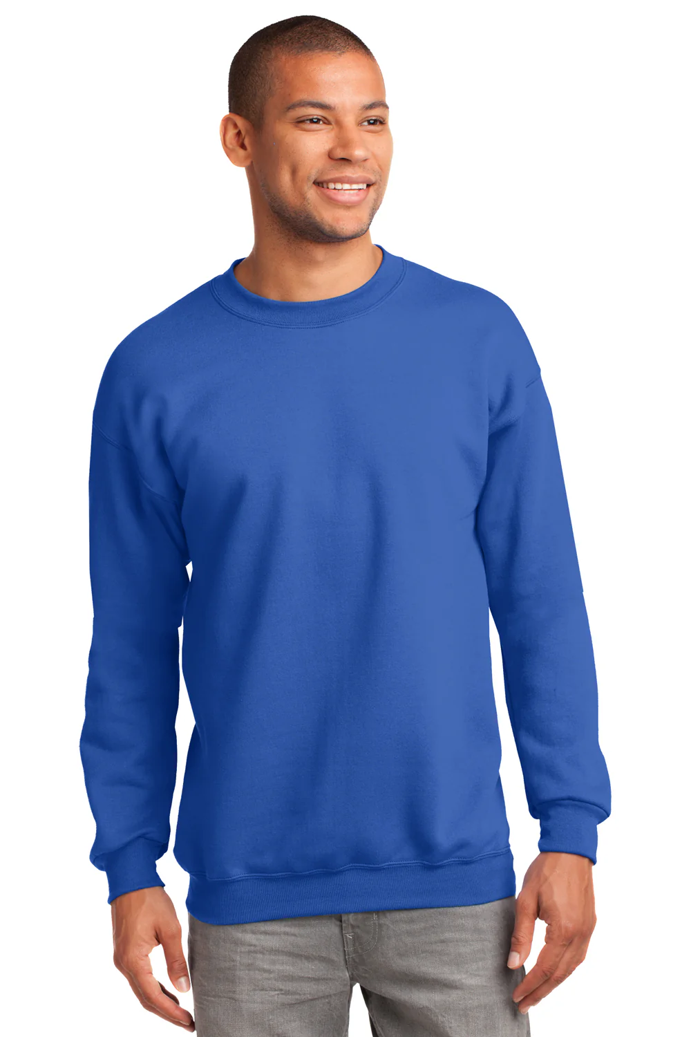 Port & Company Mens Essential Pill Resistant Fleece Crewneck Sweatshirt - Royal Blue