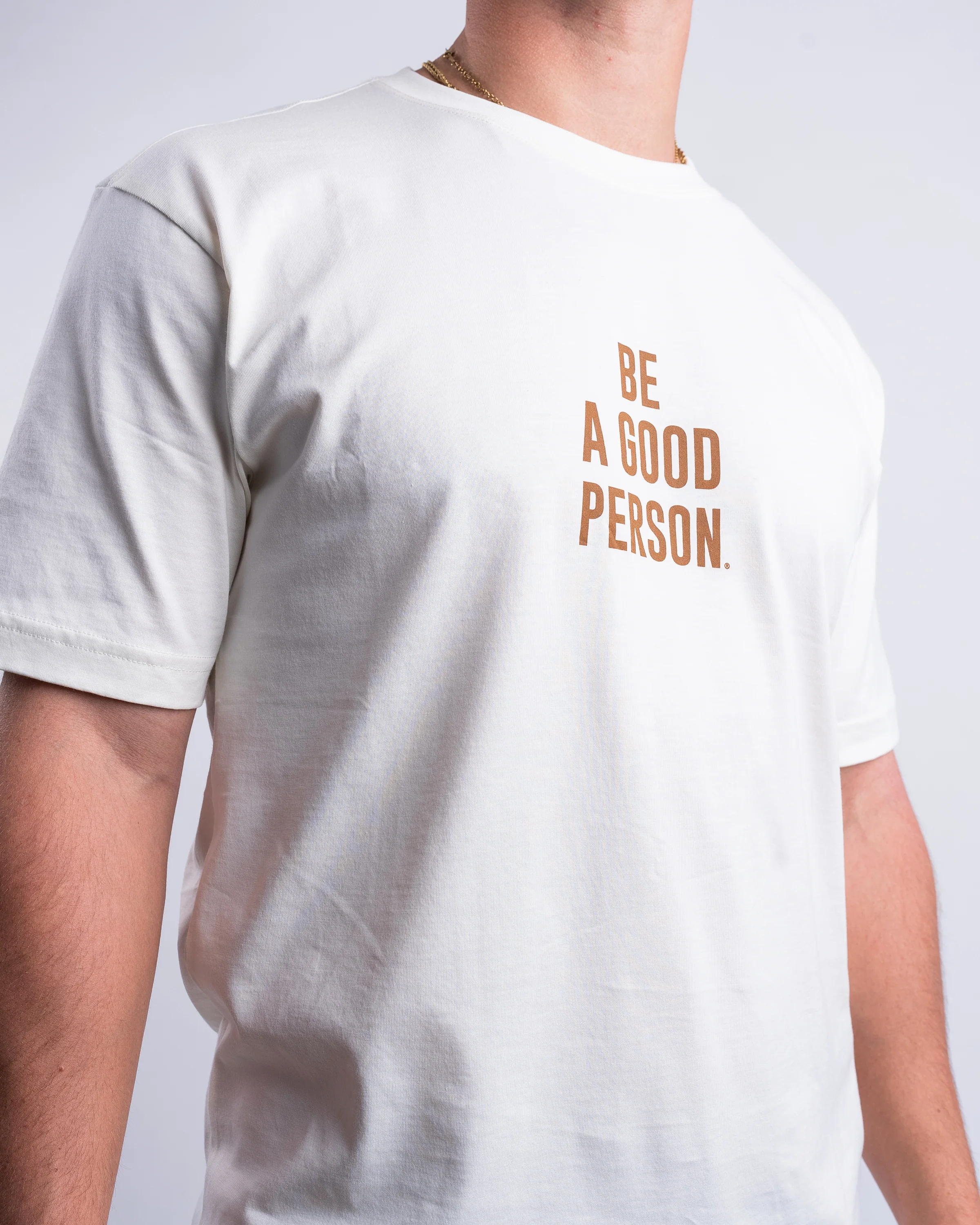 Signature T-Shirt - Cream/Brown