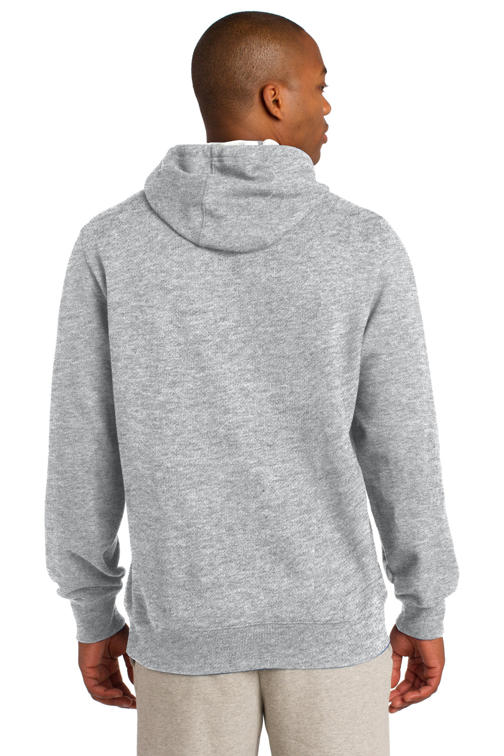 Sport-Tek Mens Shrink Resistant Fleece Hooded Sweatshirt Hoodie - Heather Grey