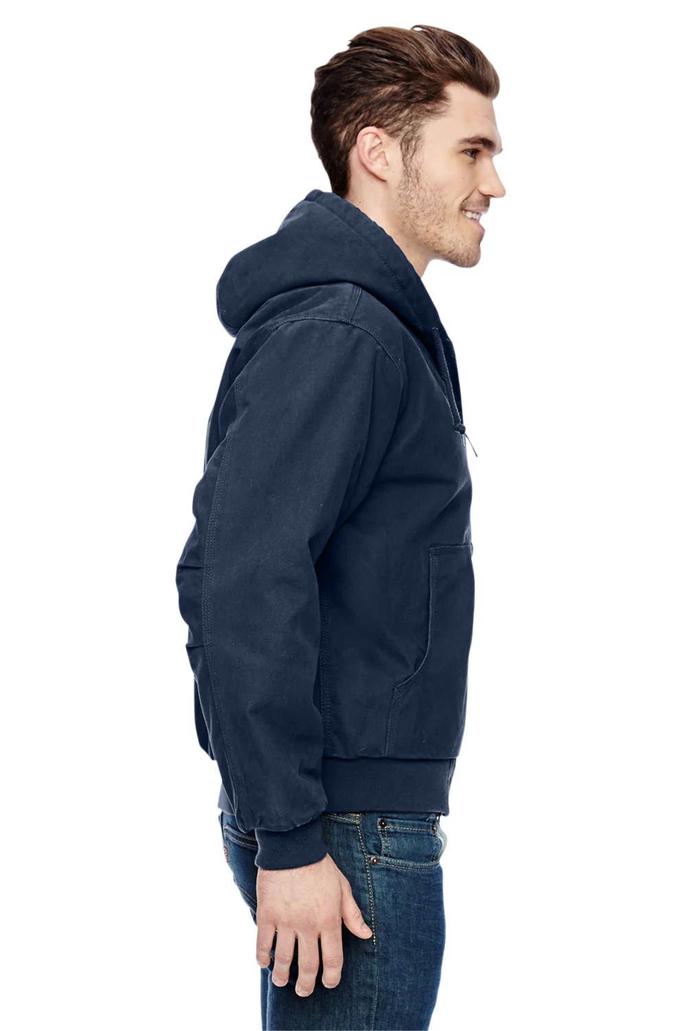 Dri Duck Mens Cheyenne Full Zip Hooded Sweatshirt Hoodie - Navy Blue