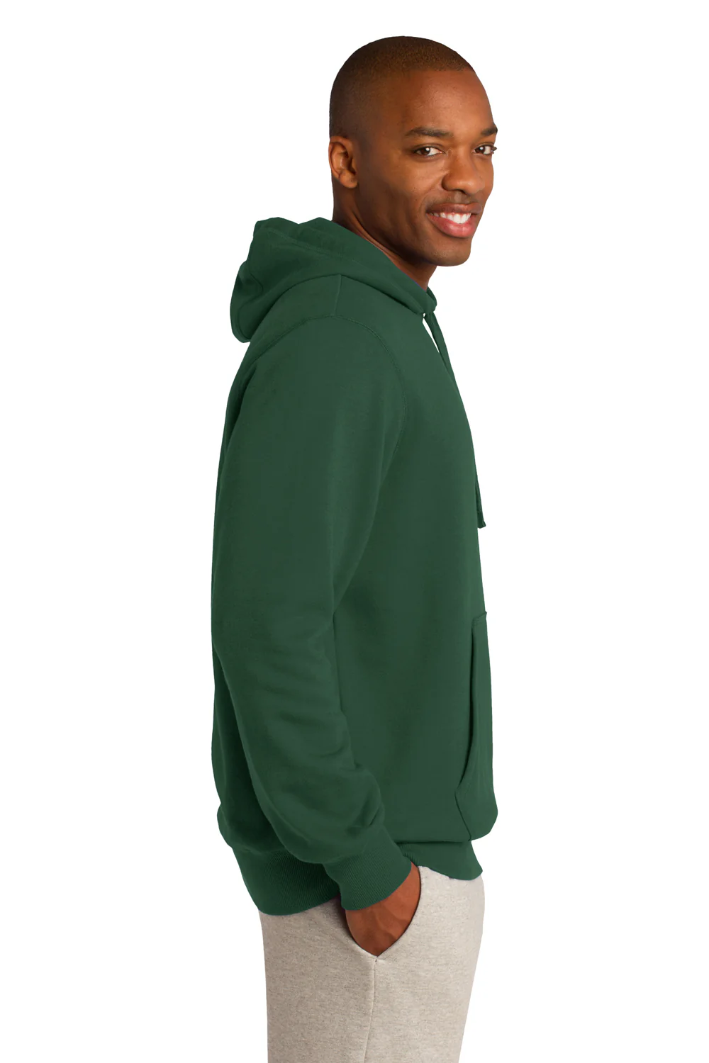 Sport-Tek Mens Shrink Resistant Fleece Hooded Sweatshirt Hoodie - Forest Green