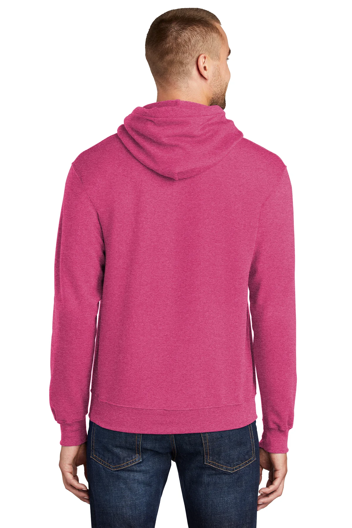 Port & Company Mens Core Pill Resistant Fleece Hooded Sweatshirt Hoodie - Heather Sangria Pink