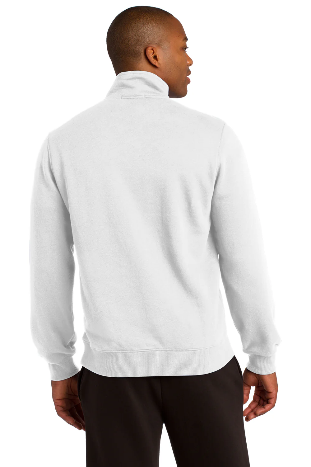 Sport-Tek Mens Shrink Resistant Fleece 1/4 Zip Sweatshirt - White